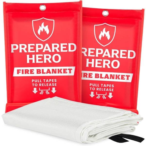 Prepared Hero Emergency Fire Blanket, 2 Pack
