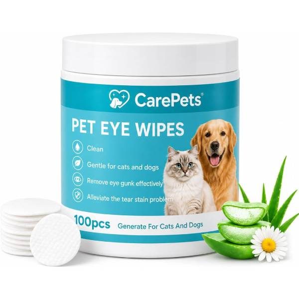 CarePets Eye Wipes for Tear Stains, 100 Count